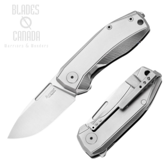 Lion Steel Nano Flipper Framelock Knife, CPM MagnaCut Satin, Titanium Grey, NA01 GY